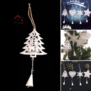Árbol de navidad campana colgante adornos para fiesta vacaciones navidad suministros copo de nieve estrella forma corazón árbol de navidad colgante