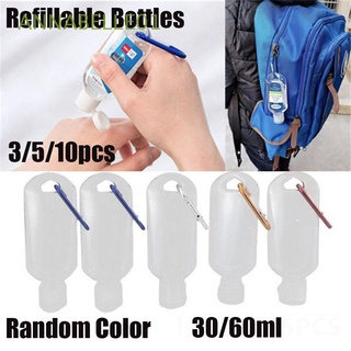 annabelle01 botella recargable de alta calidad de viaje contenedor cosmético spray botella con gancho con llavero colores aleatorios vacío transparente plástico botella de jabón de mano
