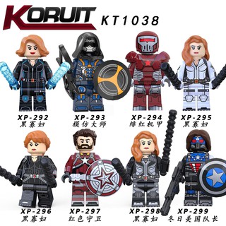 KT1038 XP295 Compatible con Lego Minifigures Black Widow Taskmaster invierno soldado Marvel vengadores Thor regalo de cumpleaños bloques de construcción bebé niños juguetes