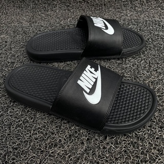 Sandalias Nike hombre 100% original swoosh premium slide flat - oro negro (1)