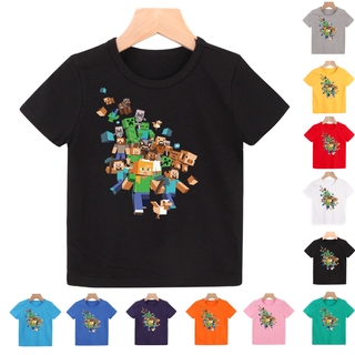 8 Colors Kids Clothing Short Sleeve MineCraft Cute Cartoon Cotton T shirt Kids TEE 0-10 Years (1)