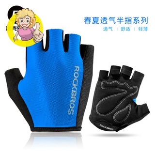 ROCKBROS Cycling Gloves Half Finger Bike Gloves Shockproof Breathable MTB Mountain Bicycle Gloves Men Sports Cycling Clothings