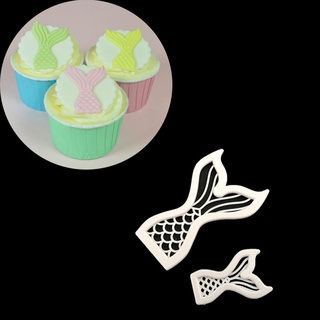 Co 2 pzs molde de plástico de cola de sirena para tartas DIY Fondant Sugarcraft molde decoración