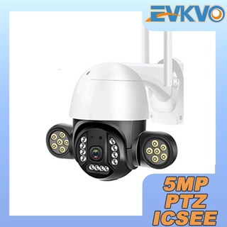 Evkvo - seguimiento automático - detección de Ai humanoide - ICSEE APP 5MP WIFI CCTV cámara inalámbrica al aire libre PTZ IP cámara CCTV cámara de seguridad con proyectores