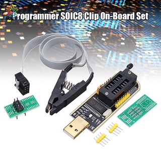 ch341a 24 serie 25 eeprom flash bios programador usb soic8 clip on-board set
