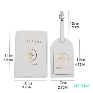 acage portátil feliz viaje pasaporte cubierta con etiquetas de equipaje titular caso protector