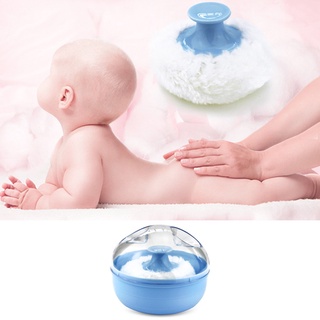 bebé suave cara cuerpo polvo puff talco polvo esponja caja contenedor bebé cuidado de la piel