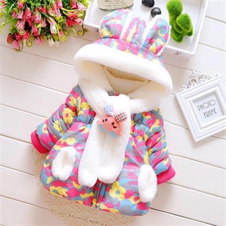 Nuevo abrigo de forro polar de moda para bebé3Ropa de invierno de estilo coreano para niños0-1-2Chaqueta gruesa cálida Niña de años