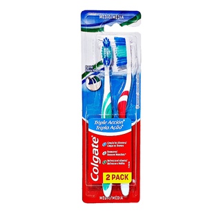 Cepillo Dental Colgate Triple Acción Mediano Pack X 2