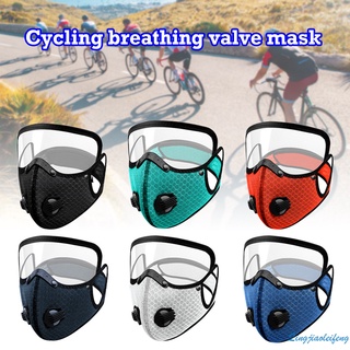 Máscara facial ciclismo máscara de respiración filtro de bicicleta vivo máscara de polvo con lente protectora de malla transpirable tela + Anti-niebla