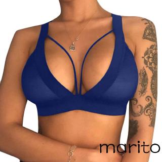 Top/brasier Sexy para mujer con color sólido/diseño hueco/sin varillas/inalámbrico/inalámbrico/bajo (3)