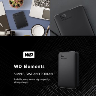 Western Digital Disco duro externo 2TB Disco duro externo 2.5 "Hdd Wd Elements (2)