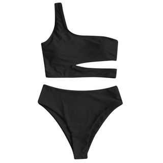 Leiter_bikini de mujer de talle alto Control de barriga de dos piezas traje de baño traje de baño Tankini (2)