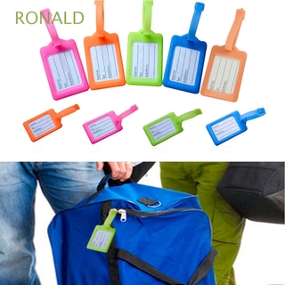RONALD plástico equipaje seguro etiqueta equipaje tarjeta de equipaje titular de viaje etiquetas nombre cuadrado maleta de contacto/Multicolor