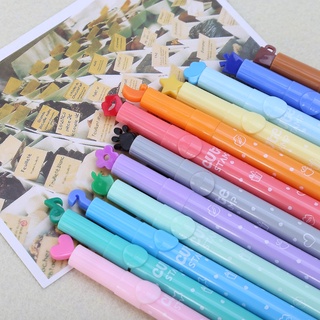 willi 3Pcs School Supplies Creative Cute Colorful Kawaii Stamp Highlighter Marker Pen (9)