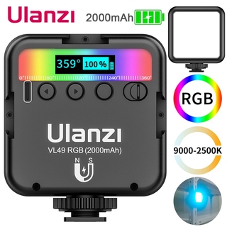 ulanzi vl49 mini rgb led luz de vídeo portátil bolsillo fotografía luz vlog relleno de luz para smartphone dslr slr cámara lámpara