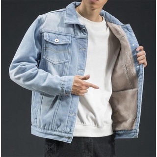 Otoño e Invierno chaqueta acolchada de lana para hombre chaqueta de mezclilla gruesa suelta para hombre chaqueta de estudiante de moda coreana