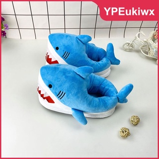 [hot sale] Creative Shark Furry Slippers Comfy Couple Shoes Cartoon Thick-Soled Animal Sole Women Cute Novelty Slip-on Soft for