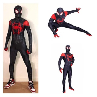 Miles Morales Spider-Verse Niños Adulto Lycra Spandex Superhéroe Cosplay Disfraz De Fiesta (1)