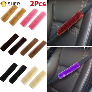 SUER 2 Pcs/Set Comodo Car seatbelt Shoulder Pad Vehiculo Cinturón de Seguridad Arnés Cover Auto Suave Conducir Moda Plush/Multicolor