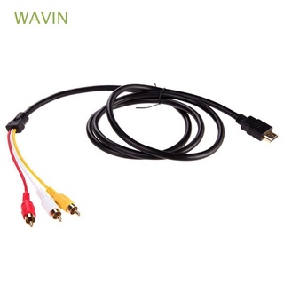 WAVIN Durabilidad Audio HDMI a 3-RCA Adaptador Video Cable HDMI Boy 1,5 m/5 pies Componentes AV Vídeo Transmisor de señales Convertidor/Multicolor