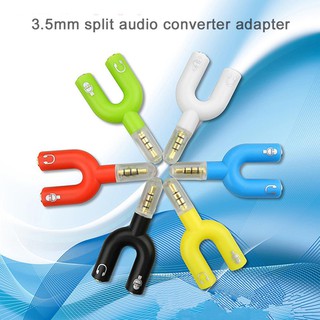 Adaptador de Audio aux divisor de Audio 1 a 2 Jack enchufe mm Cable micrófono auriculares adaptador macho a 2 hembra Cable adaptador de Audio