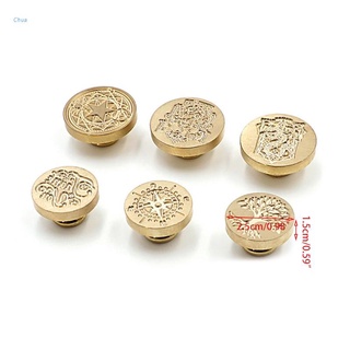 Chua 500+ patrones sello de cera Retro de madera Kits de sellos reemplazar cabeza de cobre serie de símbolo