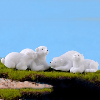 COOLSO 1 PC DIY accesorios Oso Polar figuritas Modelo Animal Simulación oso blanco Mini Jardin de hadas Micro paisaje Inicio Decoracion Miniaturas (7)