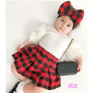 ✫MP✿Baby Girl Short Sleeve Round Neck Plush Shirt A-Lined Pleated Short Half (1)