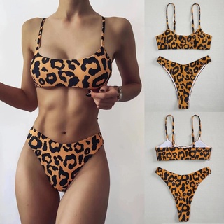 mujeres rayas push up corte alto cintura alta halter bikini conjunto de dos piezas traje de baño