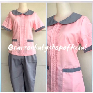Mujer uniformes enfermera uniformes bebé niñera uniformes manga larga - rosa L