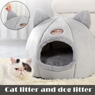 Suave gato saco de dormir perro cueva casa acogedor estereoscópico redondo perrera para mascotas 3 tamaños lavado a máquina seguro (1)