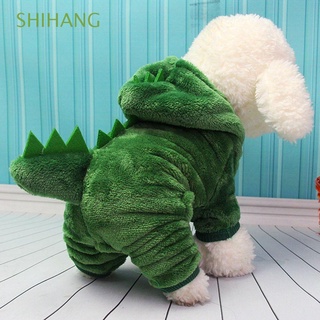 Shihang lindo perro ropa de algodón mascota ropa perro disfraz verde dinosaurio disfraz para perros perro abrigo cachorro caliente mascotas suministros