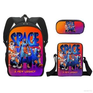 space jam a new legacy cartoon elementary schoolbag mochila de una sola capa estuche pequeño bolso de tres piezas recomendar recomendar
