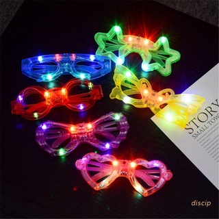 discip 6 Stylish Shapes LED Glasses Light Up Flashing Birthday Party Favors Glow Up Toy
