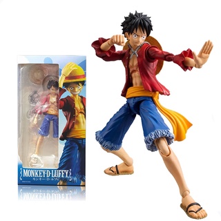 Figura de Luffy de One Piece, piezas reemplazables móviles, modelo de juguete, vitrina de figura de acción, Material de PVC (1)