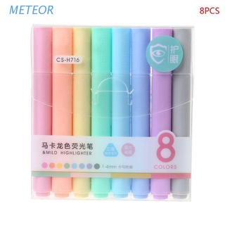 METE 8pcs/set Creative Fluorescent Pen Highlighter Pencil Candy Color Drawing Marker