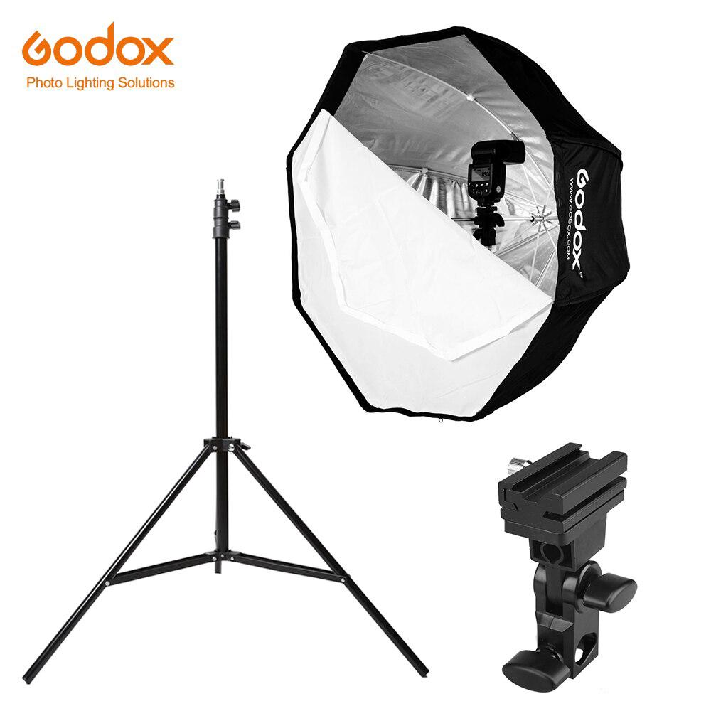Godox in 80cm Octagon Softbox Light Stand Type-B Hot Shoe Holder Kit de soporte