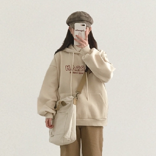 2021 coreano harajuku estilo más el tamaño de la moda bonita doncella de terciopelo sudadera con capucha de manga larga ins mujeres de gran tamaño sudaderas con capucha de lana