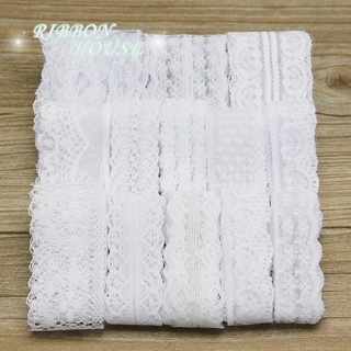 (10 lace / lot) white lace fabric webbing decoration ribbons mix