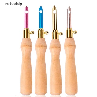 [Retc] Wooden Handle Embroidery Pen Adjustable Embroidery Punch Needle Weaving Tool M2