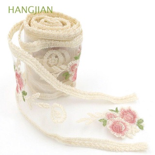 hangjian 1 yarda de encaje adornos de tul diy cinta de encaje boda blanco costura agua soluble apliques flores bordadas