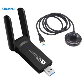 okmnji Durable WiFi Booster 1200Mbps USB Wireless Adapter Signal Booster Strong Signal for PC