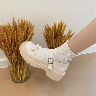 Pearl estilo británico pequeño zapatos de cuero de las mujeres 2021 verano sección delgada salvaje suela gruesa arco japonés Mary Jane zapatos tendencia