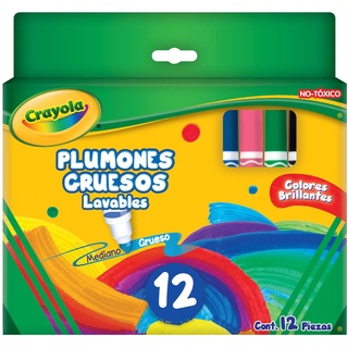 Plumones Crayola Gruesos Lavables 12 Colores (1)