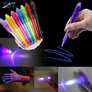 Pluma Fluorescente Invisible Creativa UV Mágica De Tinta De La Lámpara Anti-Falsificación Comprobación De Dinero Iluminador Luz Luminosa