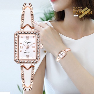 ◷zozofashion Elegant Women Rhinestone Inlaid Square Dial Quartz Bracelet Wrist Watch Gift
