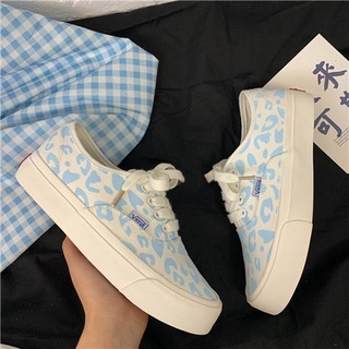 Especial interés diseño zapatos de lona nuevo todo-partido BlueinsTrendy leopardo impresión blanco zapatos para estudiantes dulce fresco estilo japonés zapatillas de deporte para las mujeres (1)