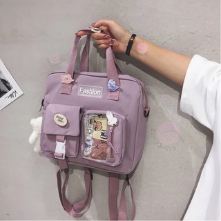 Large capacity cute canvas messenger bag student school bag (1)