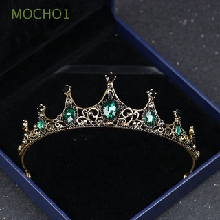 MOCHO1 Moda F. La novia Estilo barroco Corona Encaje Peinado Cabellera Princesa Hecho. Verde Cristales Corona/Multicolor